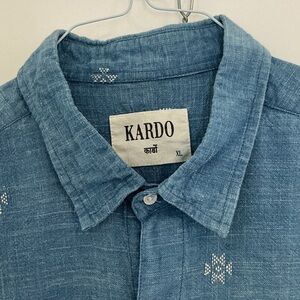 Kardo Denim Blue Textured Shirt